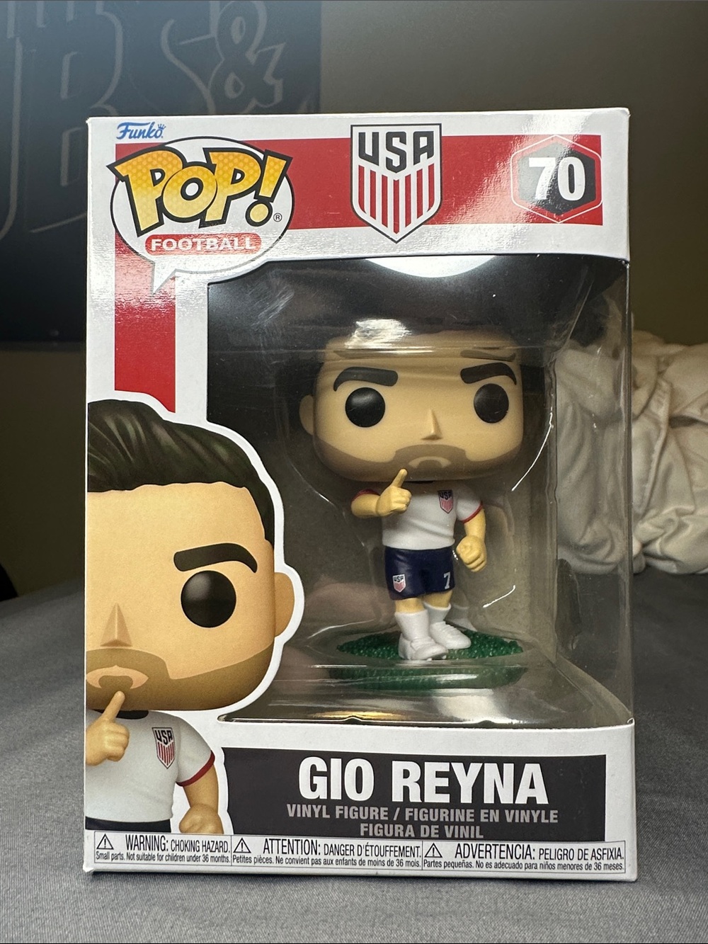 Funko POP! Gio Reyna Vinyl Figure - FIFA 2026 FOOTBALL (SOCCER) White, Blue